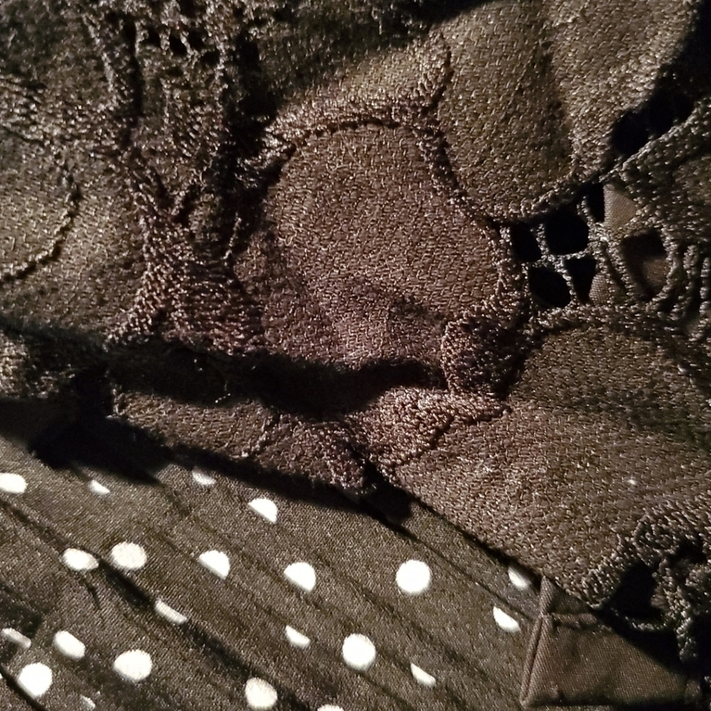 Marc New York Black Lace Button-Up Shirt / Size Med. Long Sleeve - Picture 14 of 16